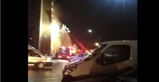 13 katlı apartmanda çıkan yangında 5 kişi etkilendi!