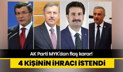 AK Parti’den Davutoğlu ve ekibine kesin ihraç