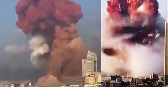  Beyrut'ta büyük bir patlama meydana geldi