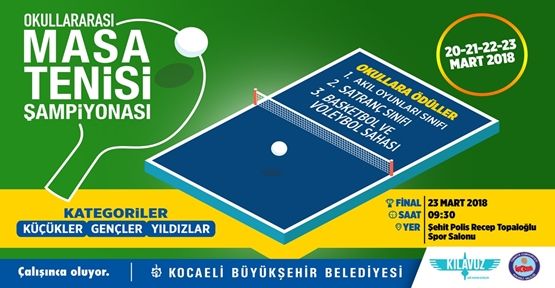 Büyükşehir, Masa Tenisi Şampiyonası düzenleyecek