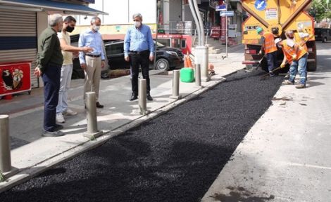 Çayırova’da asfalt yama çalışması