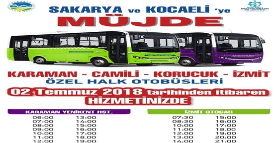Kocaeli - Sakarya otobüs seferleri 2 Temmuz'da başlıyor   
