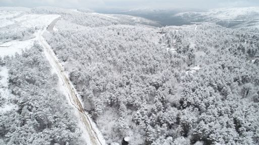 Kocaeli'nin yüksek kesimlerinde kar yağışı etkili oldu 