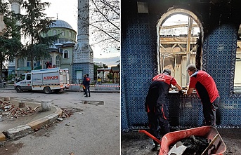 Yangında hasar gören Bahtiyar Camisi'ni Büyükşehir onarıyor