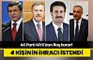 AK Parti’den Davutoğlu ve ekibine kesin ihraç