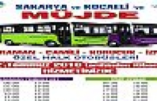 Kocaeli - Sakarya otobüs seferleri 2 Temmuz'da başlıyor...